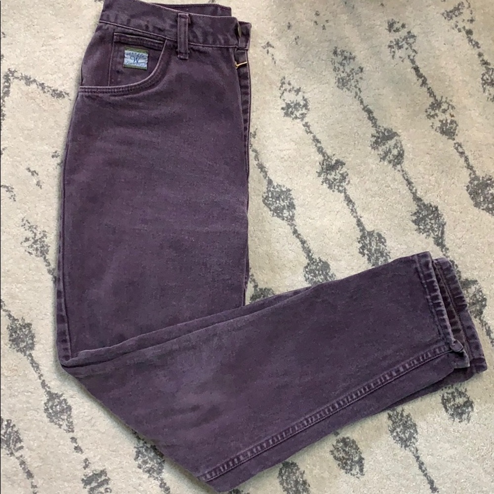 Purple vintage high waisted Wrangler jeans.